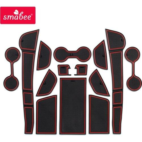 Smabee Gate slot pad For LEXUS UX Anti-Slip Mat Interior Cup Holders Non-slip mats car sticker RED WHITE 14pcs