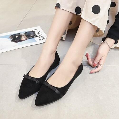 New Selling Womens Flat Shoes Simple Solid Color Pointed Toe Basic Office Womens Spring Frosted Leather Casual Shoes W33-31