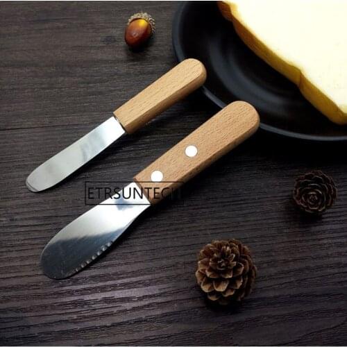 Cheese Knife Stainless Steel Spatula Butter Knife Wood Handle Scraper Spreader Breakfast Tool Kitchen Accessory 400pcs
