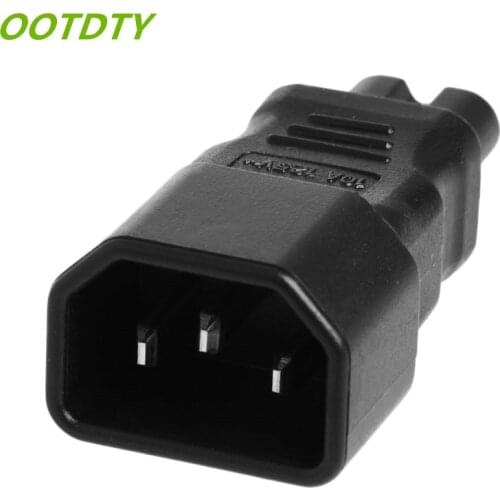 OOTDTY IEC 320 Kettle 3-Pin C14 Male To C7 Female Power Converter Adapter Plug-Socket