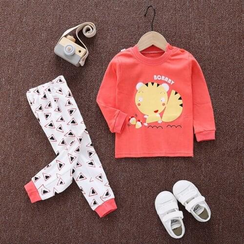 2021 Childrens Clothing Pyjamas Kids Autumn Winter Cartoon Sleepwear Top+Pant Pajamas For Girls Sets Baby Boys Pijamas Infantil