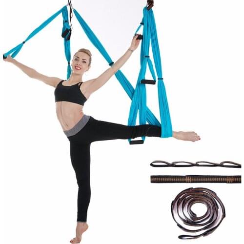 Full Set Flying-Aerial Yoga Hammock Fabric Swing Multifunction Anti-gravity Yoga Belts for Yoga Training With Extension Strap