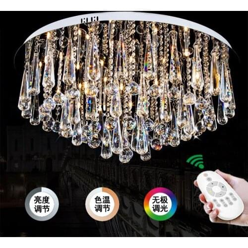 Simple modern LED round warm living room hall K9 microphone crystal lamp atmospheric luxury headlamps ceiling lamps lighting