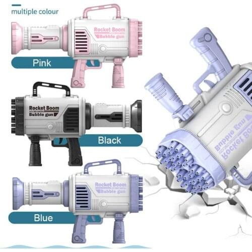 44-hole Rocket Launcher Shape Bubble Maker Electric Gatling Bubble Machine Blower Toy Kid Adult Wedding Festival Party Accessory