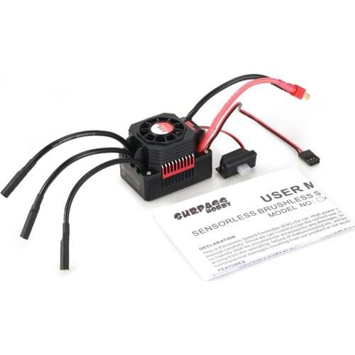 SURPASSHOBBY KK 60A Waterproof Sensorless Brushless Speed Controler 2-3S ESC for 1:10 RC Car Model Parts