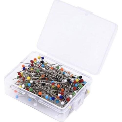 With Box Wedding Accessories Tools 250 Pcs Hand Sewing Fixed Round Colored Plastic Pearl Head Sewing Pin Dressmaking Pins G