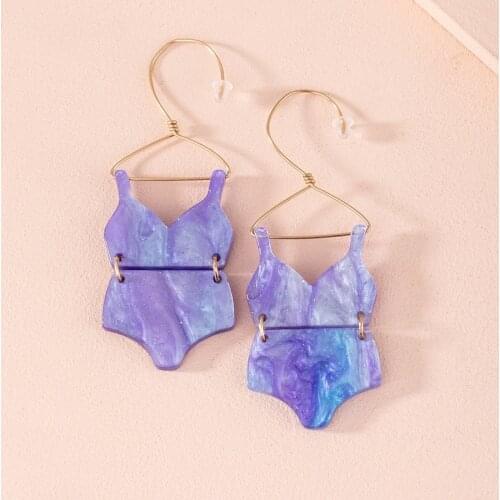 Trendy Creative hanger Earrings for Women Underwear Tassel Earrings Vintage Acrylic long Y2k Jewelry Funny 90s Christmas Gifts