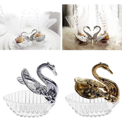 Wedding Box Transparent Acrylic Wedding Favor Swan Box Romantic Candy Box Gift Boxes Parties Decoration