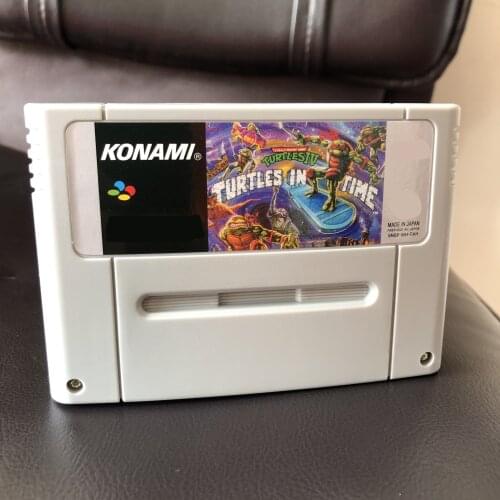 TMHT IV - Turtles in Time English-PAL version 46pins video games card for PAL console