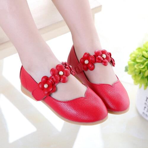 Children Kid Baby shoes Girls Solid Flower Student Anti-slip charming Single Soft Dance Princess fashion rubber Shoes