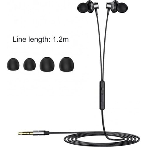 Convenient Universal Metal In Ear Wired Earphone 3.5m Universal Heavy Bass Stereo Headset with Mic Sports Earplugs