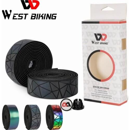 WEST BIKING Bicycle Handlebar Tape EVA PU Road Bike Mtb Handlebar Straps Anti-slip Shock Absorption Cycling Wrap With End Plug