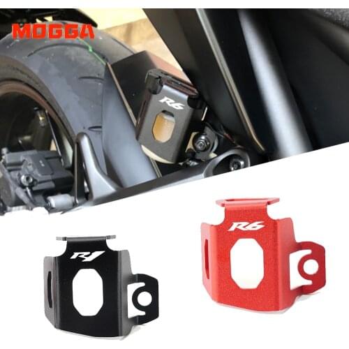 For Yamaha R6 YZF-R6 2000-2021 R1 YZF-R1 1998-2021 Motorcycle CNC Accessories Rear Brake Fluid Reservoir Guard Cover Protector