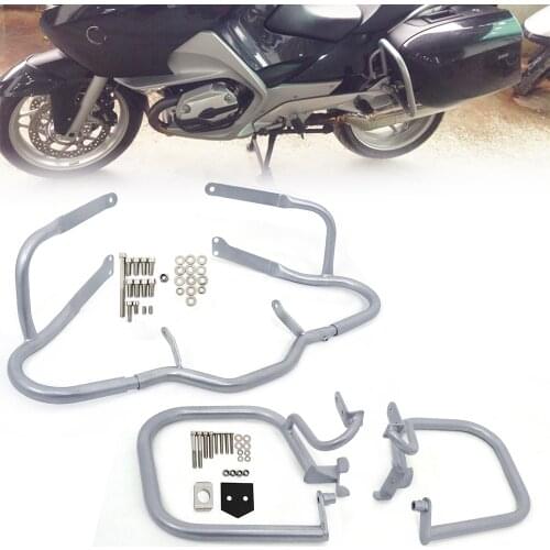 Front&Rear Engine Guard Highway Crash Bar Bumper Stunt Cage Fuel Tank Protector For BMW R1200RT R 1200 RT R1200 RT 2004-2013