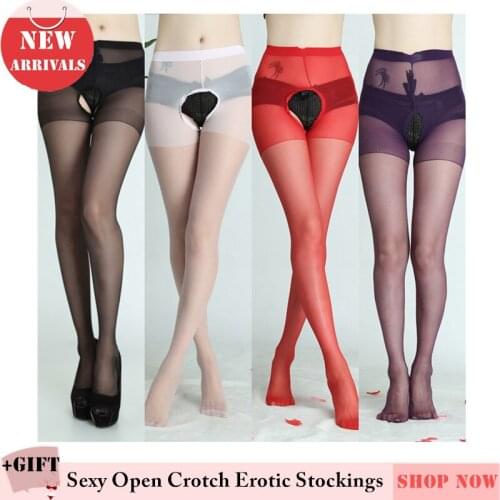 Women Sexy Fishnet Stockings Lace Thigh Highs Tights Lingerie Hollow Open Crotch Sexy Erotic Crotchless Pantyhose Sexy stockings