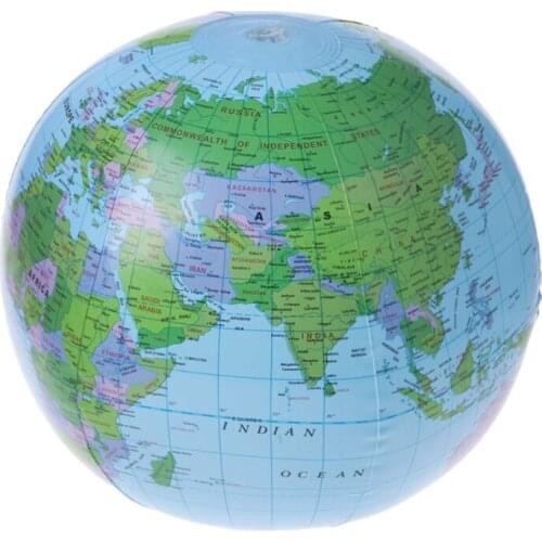 1 Pc 30CM Inflatable World Map Globe Balloon Beach Ball Education Geography Kid Toys New