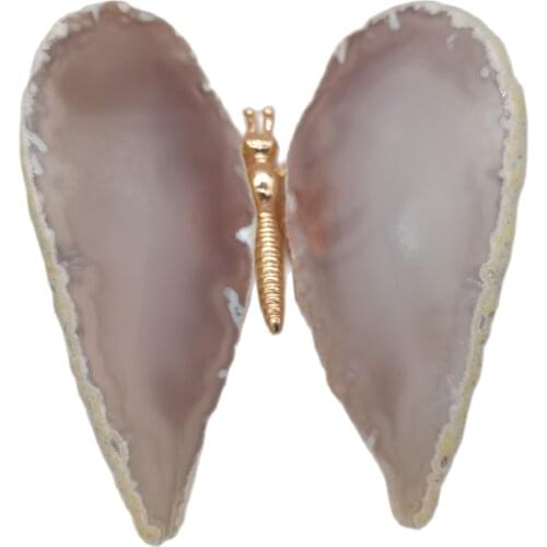 1pcs Natural Agate Slice Butterfly Shapes Stones Quartz Home Decor Specimen Best Birthday Gift For Childern