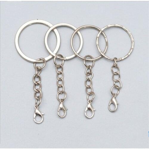10pcs 25mm 30mm Key Clasps Keychain Split Ring Key Chains Keyrings 12mm Lobster Clasps DIY Keychains Accessories