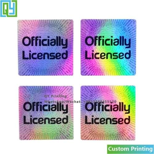 1000pcs 17x17mm Free Shipping Custom Made Holographic Void Sticker Laser Effect Label Tamper Evident Security Seal