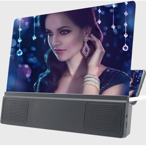 12 Inch Folding Enlarged Magnifying Glass 3D Phone Screen Magnifier Amplifier With speakersTelephone Enlarger For Smartphone