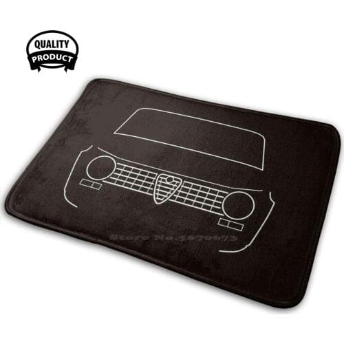 1964 Alfa Romeo Giulia Classic Car Outline Graphic (White) Soft House Family Anti-Slip Mat Rug Carpet Alfa Romeo Giulia Classic