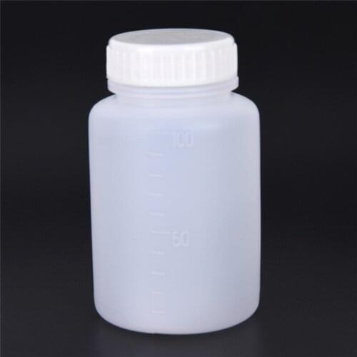 2Pcs/lot Clear 100ml Cylinder Shaped Agent Bottle Plastic Chemical Storage Reagent Bottle Machine Taper Tap