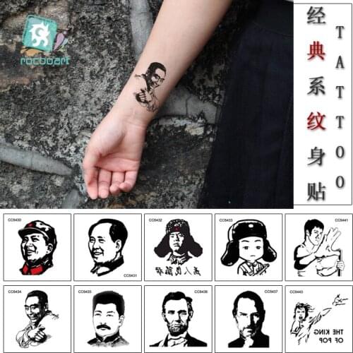 2018 New Black Tattoo Design For Couples Men Fake Temporary Tattoo Sticker Small Character Body Art Tattoo Old School