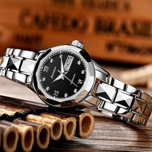 2021 JSDUN Ladies Watch Top Luxury Brand Sports Mechanical Watch Ladies Simple Waterproof Watch Stainless Steel Date Clock 8813