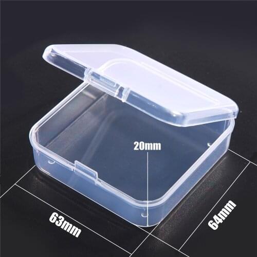20X63X64mm Plastic Transparent Storage Nail Art Accessories Empty Box Case Holder Craft Square Organizer 3Pcs/Set