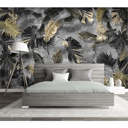 Custom 3d wallpaper Nordic modern minimalist tropical plant leaf feather background wall restaurant hotel clothing store mural
