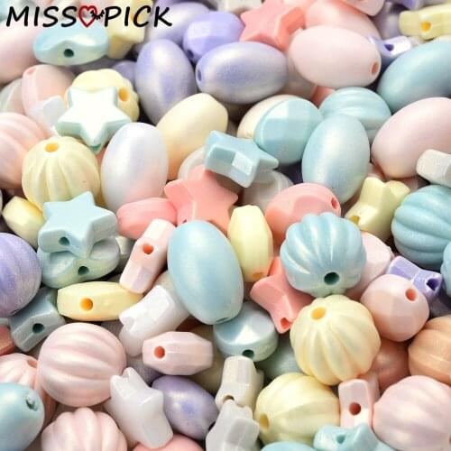 50pcs Oval Love Star Shape Candy Color Acrylic Beads Loose Spacer Beads for Jewelry Making Handmade DIY Bracelet Accessories