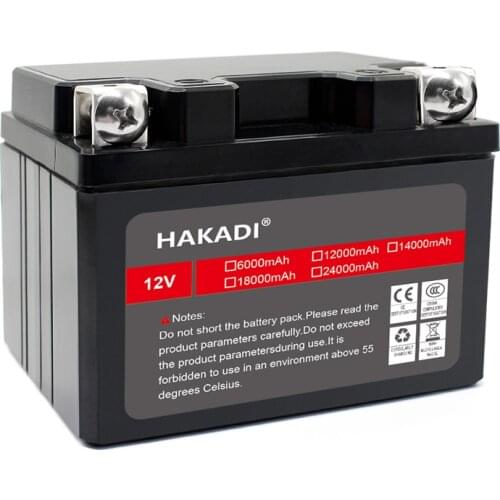 Hakadi Rechargeable LiFePO4 Deep Cycle Battery 12V 12.8V 6Ah 3000 Lifecycles with Built-in BMS Protection
