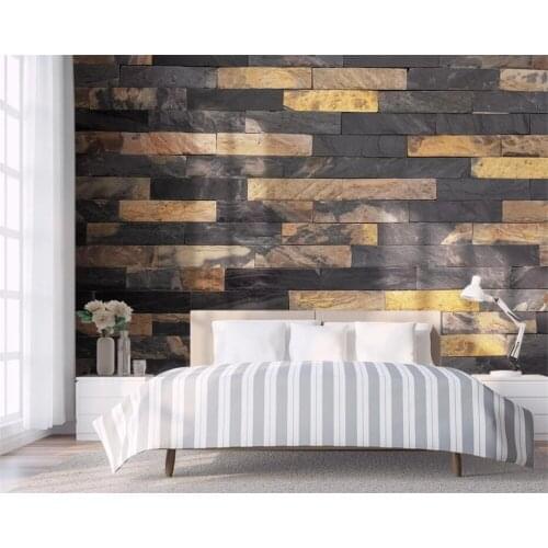 Beibehang Custom wallpaper mural black marble brick wall bedroom living room background wall 3d wallpaper painting