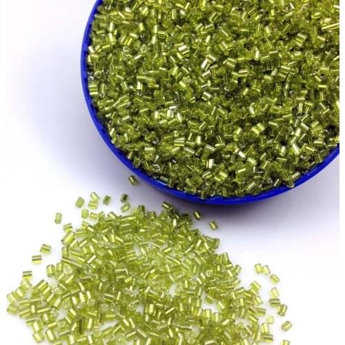 16g 1000pcs 2*3mm Light Green Silver Lined Tube Loose Spacer Beads Cezch Glass Seed Beads Handmade Jewelry Make DIY Garment Bead