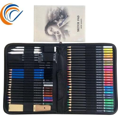 Colored Lead Pencil Drawing Stationery 55pcs Per Set Including 43 pcs Pencil Colored Pencil Drawing Artist Painting Art
