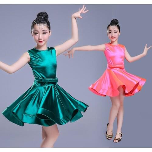 New style childrens Latin dance girl practice clothes girls dance clothes test competition costumes