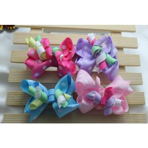 F31 Fashion Baby Girl Hair Bow with Ribbon Lined Clip Children Hairpin Sale