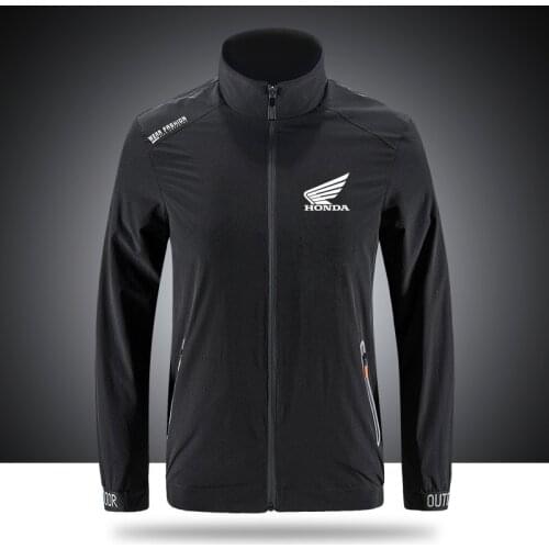 Racing Honda MX MTB Off-Road Slim Sport Outdoor Zippered Comfortable Soft Jacket Mens Casual Front Printing Asian Size