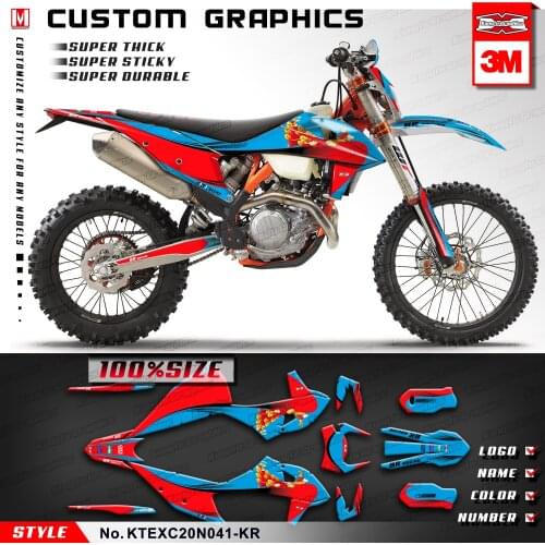 KUNGFU GRAPHICS Motocross Stickers Custom Vinyl for EXC EXC-F XC-W XCF-W 150 300 500 SX SXF XC-F 125 250 350 450 2019 to 2022