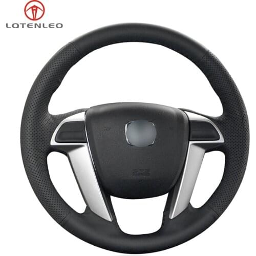 LQTENLEO Black PU Artificial Leather Sew Car Steering Wheel Cover For Honda Accord 8 2008-2012 Odyssey 2011-2017 Pilot 2009-2015