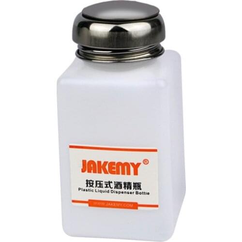 JAKEMY Glass Alcohol Bottle Dispenser Press Type 120ML/180ML for Option Plastic liquid dispenser bottle for Mobile Phone Repair