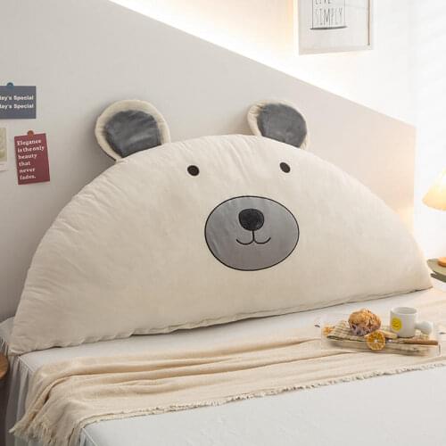Short Fluffy Cartoon Bear Shaped Pillows on the Bed and Sofa Decorate the Bedroom as a Gift for Children