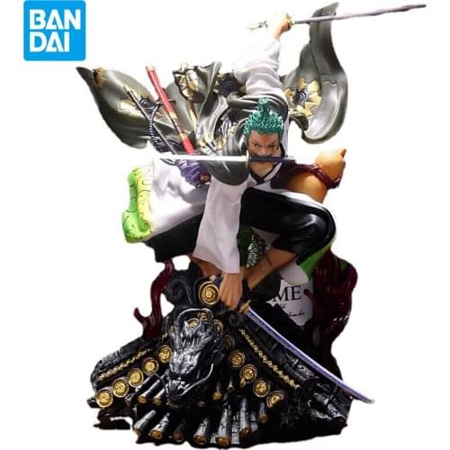 28cm One Piece Roof Zoro Sword In The Mouth Cool Boy Kid Student Gift Realistic Figure Model Collection Decoration Ornaments