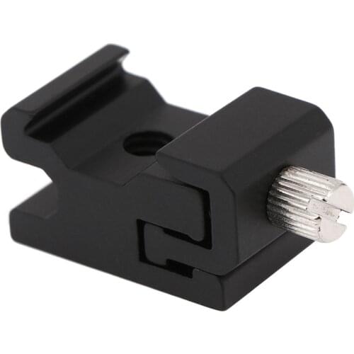 Flash Bracket Mount Adapter With 1/4 Tripod Screw To Light Stand Tripod Color: Black+Silver Camera Metal Cold Shoe Hot Shoe