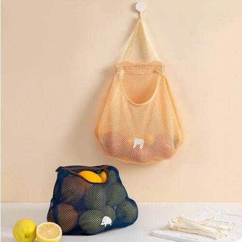 Reusable Produce Bag Cotton Linen Mesh Grocery Bag Reusable Shopping Bag With Handles Market Tote Bag For Fruits Vegetables