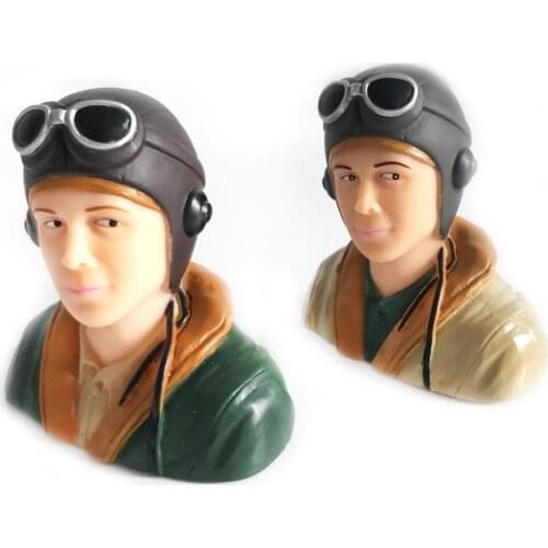 1/6 and 1/9 Scale WWII RC Model Pilot Figure For Scale Fix Wing Airplane Brown /Army Green