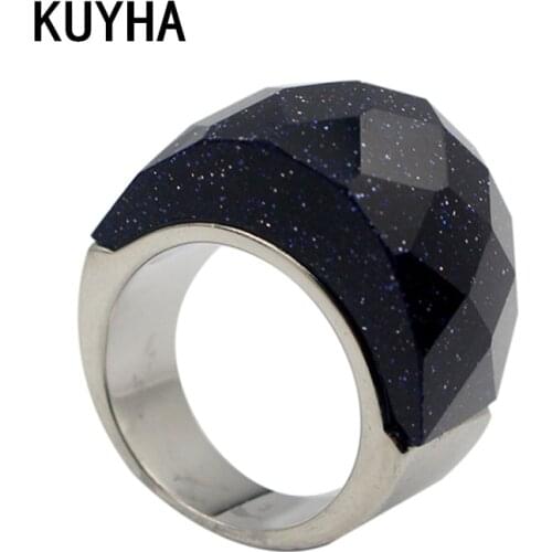 Fashion Daily Wear Ring Top Quality Blue Color Stainless Steel Men Women Wedding Bands Luxury Trendy Party Rings