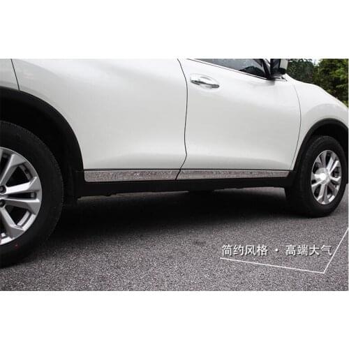 FIT FOR 2014 2015 2016 For NISSAN ROGUE X-TRAIL T32 CHROME DOOR SIDE BODY MOLDING ACCENT TRIM PROTECTOR SILL PLATE