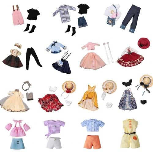 1Set Adorable Doll Fine Workmanship Delicate Clothes Mini Trendy Decoration Compact Various Fashion Doll Outfits Birthday Gift