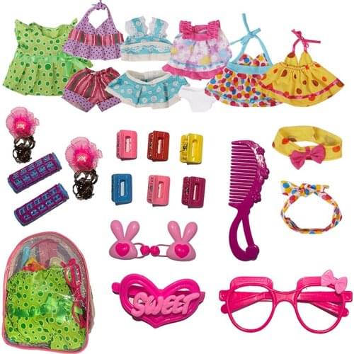 Doll Clothes 6 Colorful Dress With Bow Tie Fit 12 Inch 30 Cm Baby Newborn Dolls Accessories Generation Christmas Girl’S Toy